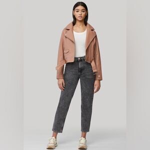 NWOT Anthropologie BLANKNYC Belted Faux Leather Crop Moto Jacket